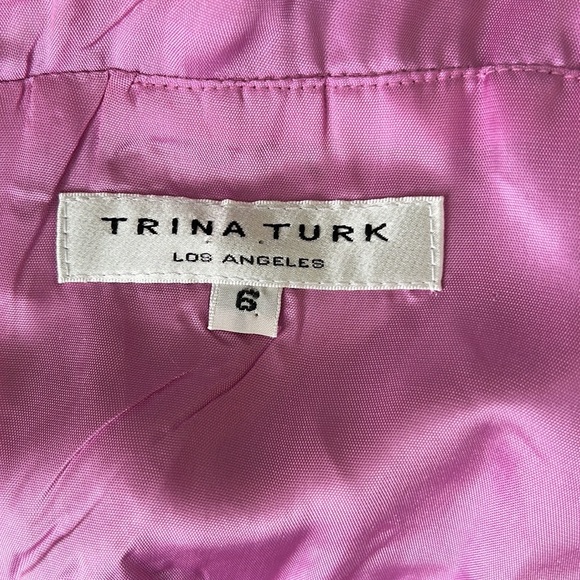 Trina Turk Black Floral Lace & Pink Lilac Sheath Midi Dress - 6 - Picture 13 of 15